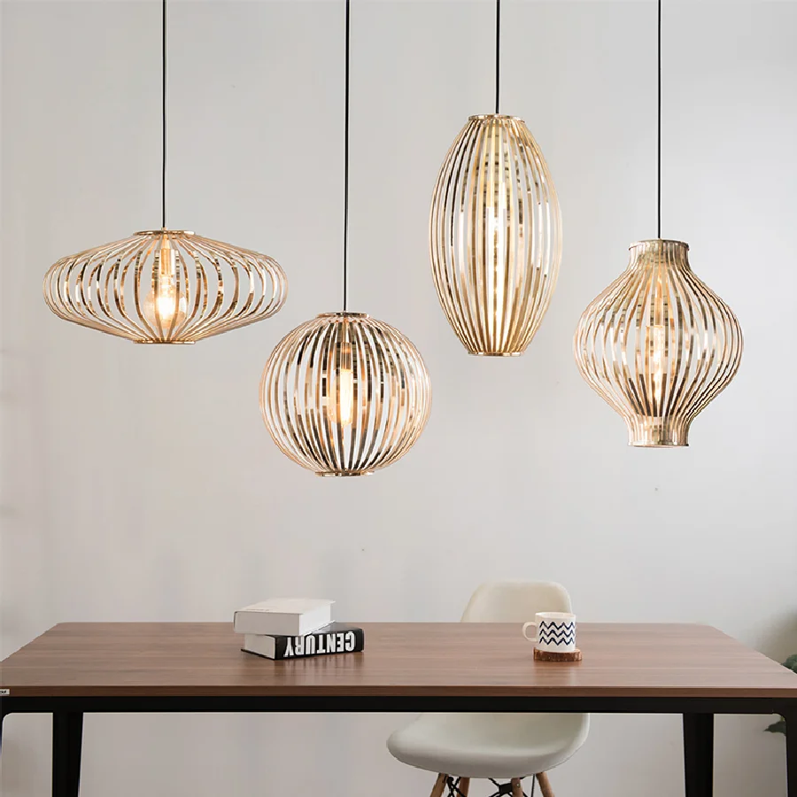 

Nordic Hollow Chandelier Creative Pendant Lamp With Steel Lampshade For Bedroom Restaurant Bar Living Room Decor Hanging Lamp