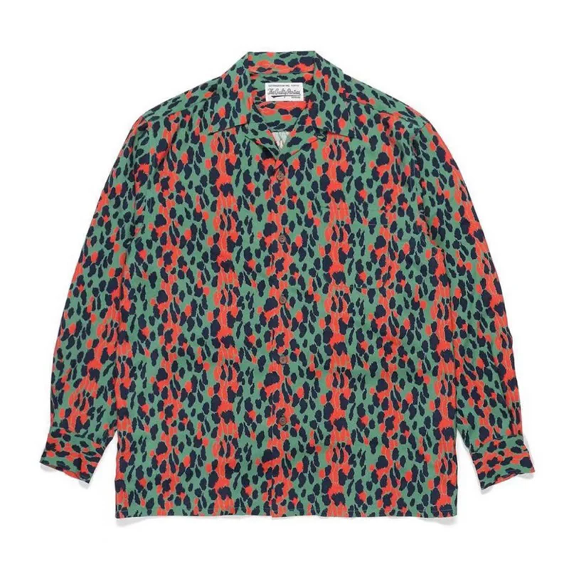 

Long Wacko Maria Sleeve Hawaiian Oversize High Street Print Leopard Men Women 1:1 WACKO MARIA Shirt
