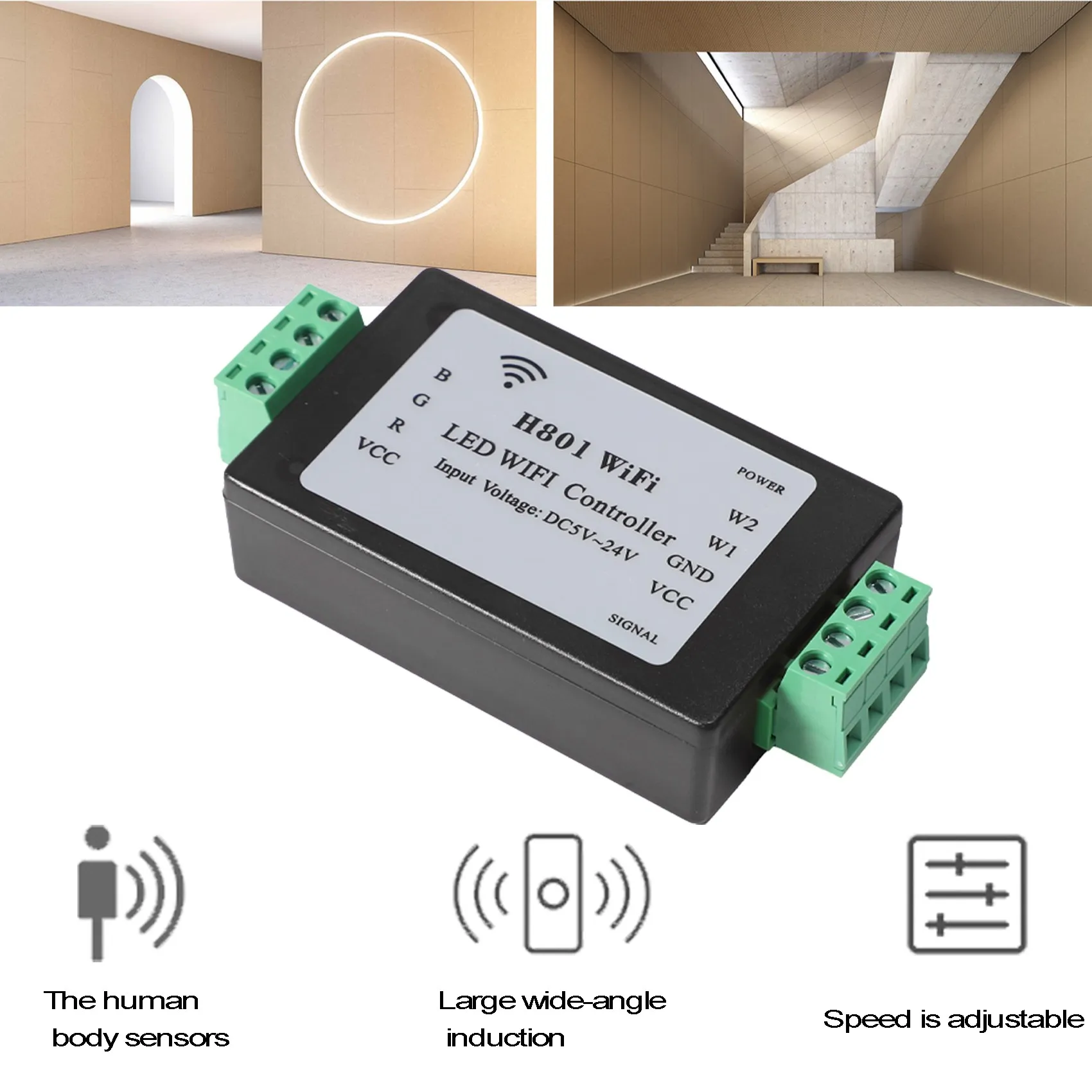 H801 RGBW светодиодный WIFI контроллер LED RGB DC5-24V вход для 5050 2835 3528 SMD