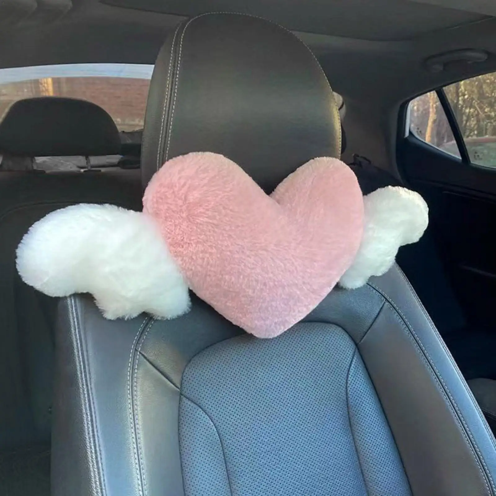 

Heart-Shaped Car Headrest Plush Love Neck Pillow Seat Universal Accessories Pillow Cushion Back Car Lumbar Support B9Z5
