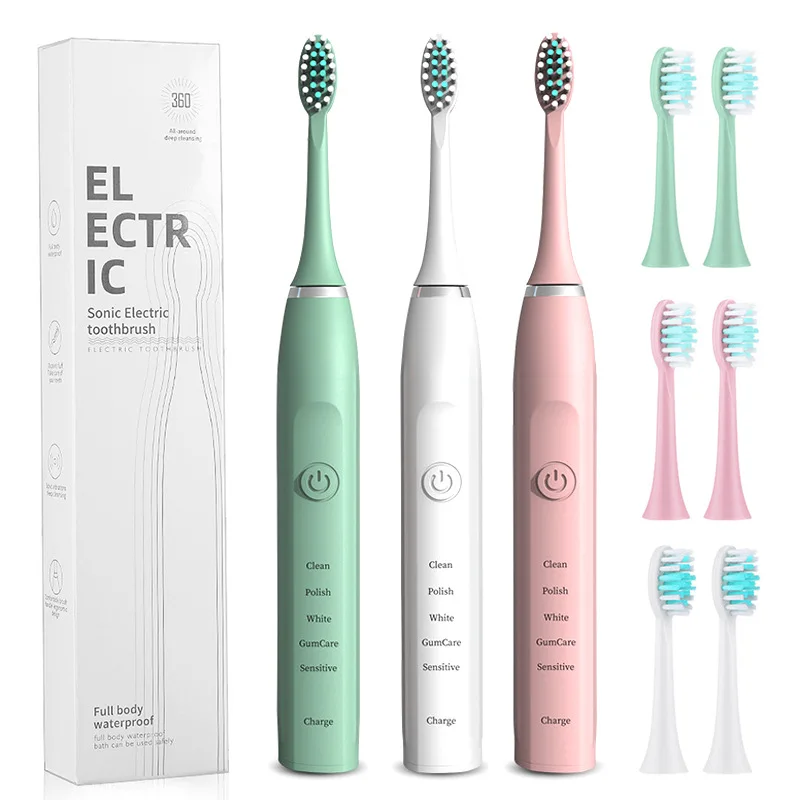 

Couple suit fifth gear Sound waves Electric Toothbrush Soft bristle brush USB fast charge Rechargeable type Electric Toothbrush
