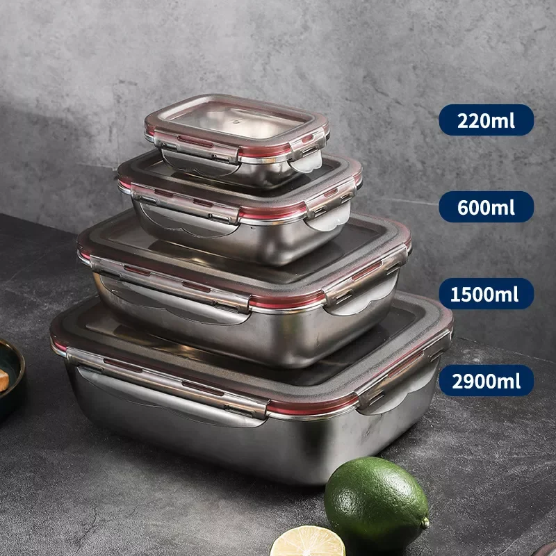 

Food Storage Containers Lunch Bento Box Kitchen Fridge Organizer Box Portable Microwave Lunchbox Fruit Salad Fresh-Keeping Tools