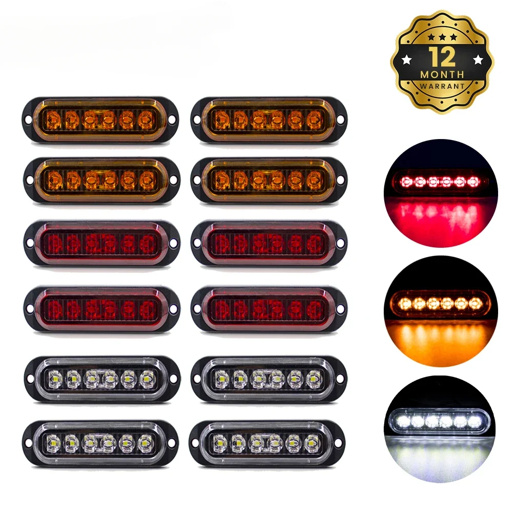 6 светодиодов 12 В 24 внешний боковой габаритный фонарь задний габаритная лампа бар