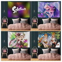 splatoon printed large wall tapestry for living room home dorm decor wall hanging sheets