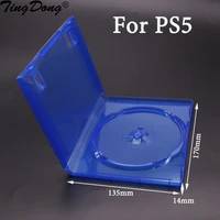 tingdong 1pcs blue cd discs storage bracket box for sony for ps5 games single disk cover case replace