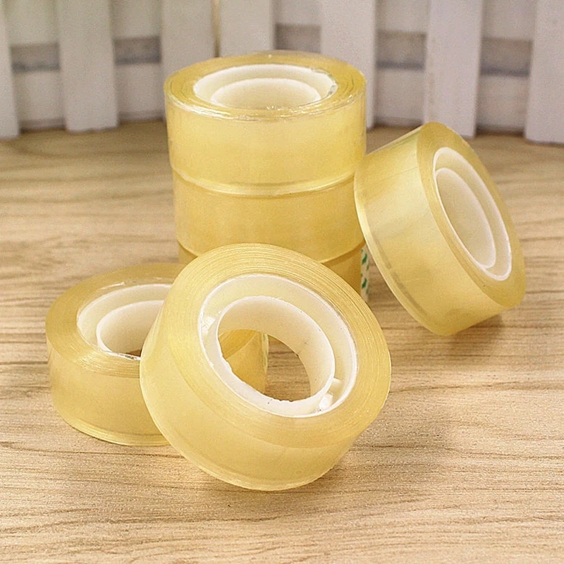 

5 Rolls of Transparent Tape Multi-functional Waterproof Non-marking Tape Student Packing Tool Office School Stationery 18mm
