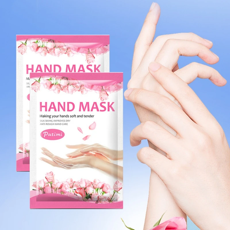 

Handsfor Extra Dry Skin Exfoliating Moisturizing Gloves Rose Essence Nourish Skin Hand Care Tender and Smooth Nourish Hand Care