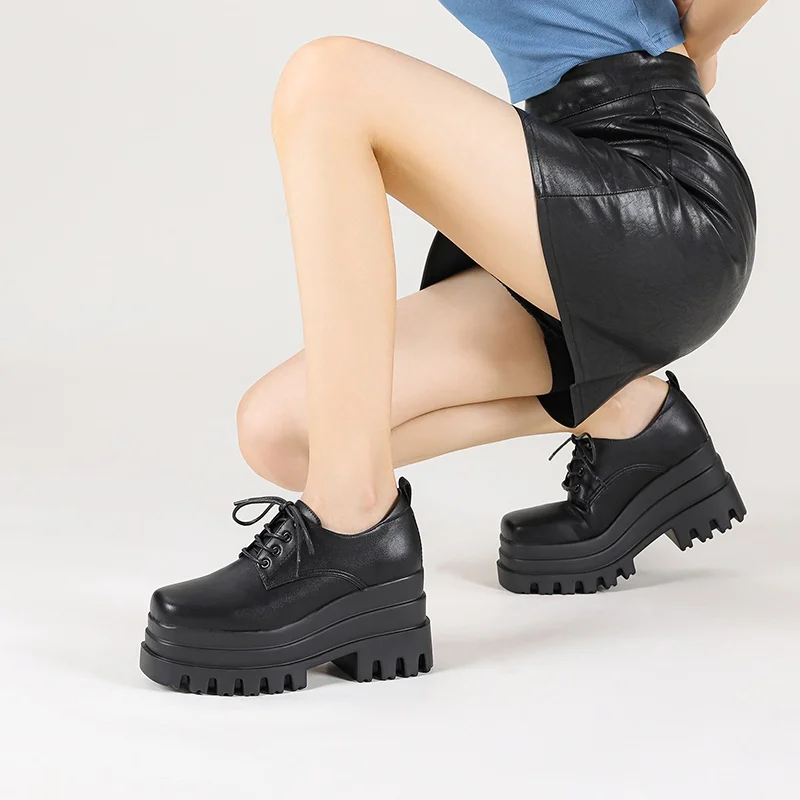 

designer heels woman wedge shoes ladies office shoes thick platform pumps shoes women new spring lace up pumps female footwear