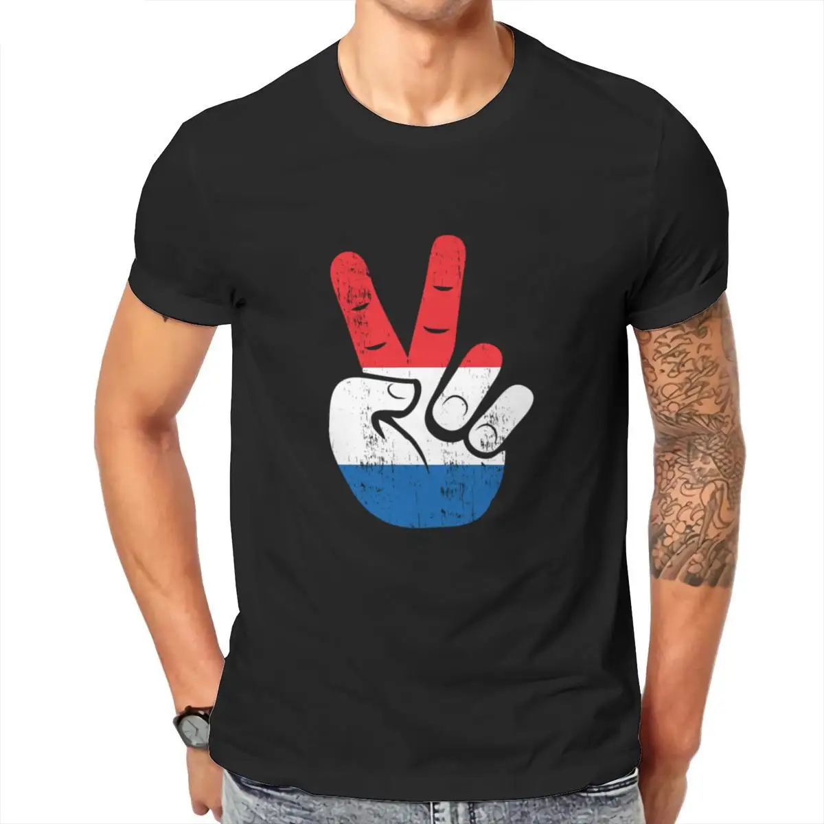 

Wholesale Peace Hand Sign Gift Christmas Birthday Mens T-Shirt White Pink Summer 2021 Tees 104873