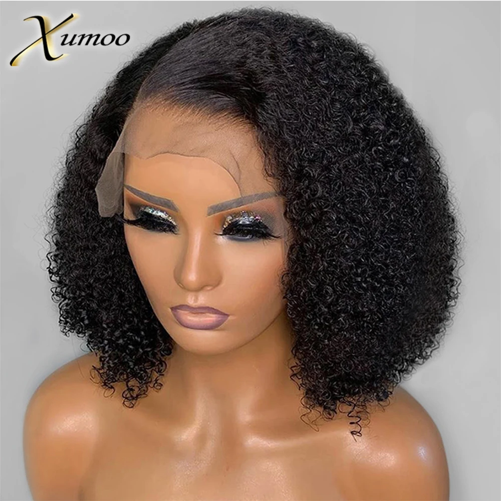 

250 Density 13x4 Lace Front Human Hair Wig Afro Kinky Curly Pre Plucked Remy Brazilian 4x4 Closure Wigs For Black Women