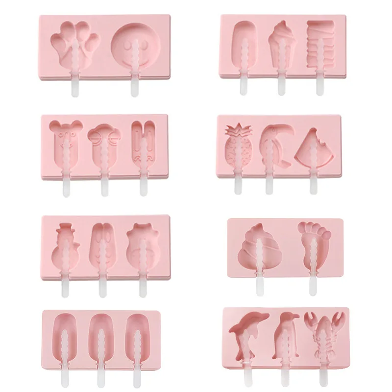

Ice Cream Moulds Silicone Food Grade Cube Popsicle Mold With Lid Sticks Dessert DIY Magnum Cake Maker Handmade DIY Kitchen Tools