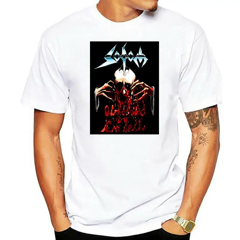 

Camiseta negra de Sodom para hombre, camisa de manga corta con estampado "Obsessed By crueldad", color negro