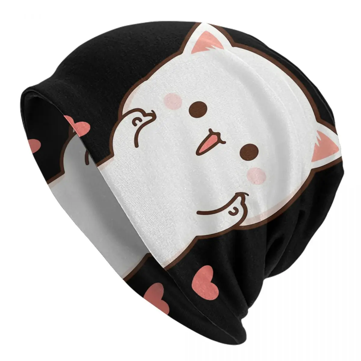 Peach And Goma Mochi Cat Cheeks Caps Men Women Unisex Streetwear Winter Warm Knit Hat Adult funny Hats