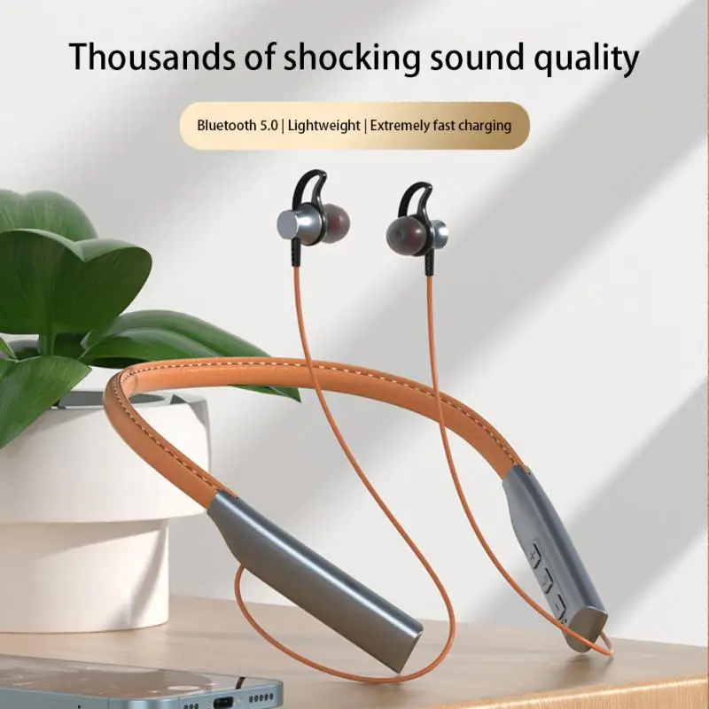 

In Ear Headset Waterproof Headphones Neckband Headphones Hanging Neck Earphones Hifi Stereo With Microphone Earphones