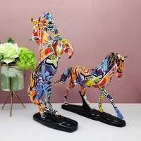 colorful art graffiti water transfer horse to success resin crafts home furnishings living room entrance wine cabinet decoration