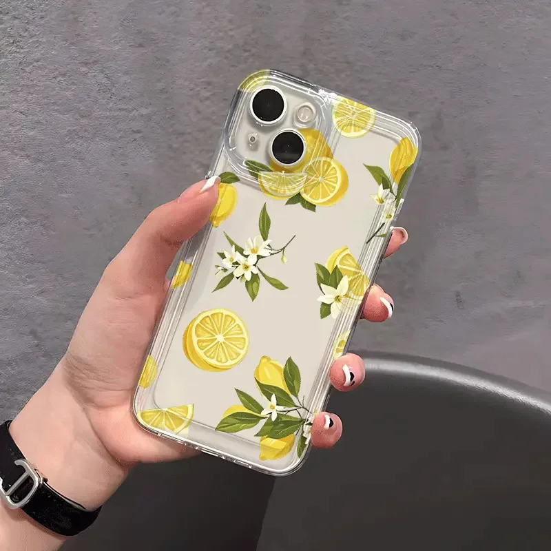 Фото Прозрачный чехол для телефона Summer Fruit Lemon Flower для Samsung Galaxy S25 S24 S23 S22 S21 FE Plus Ultra A56 A55 A35 A16 A54 A53 Cover №5