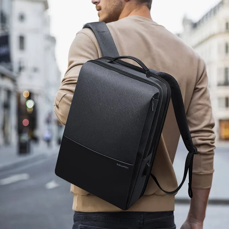 Fashion men's backpack multi-function laptop bag personalized commuter travel bag