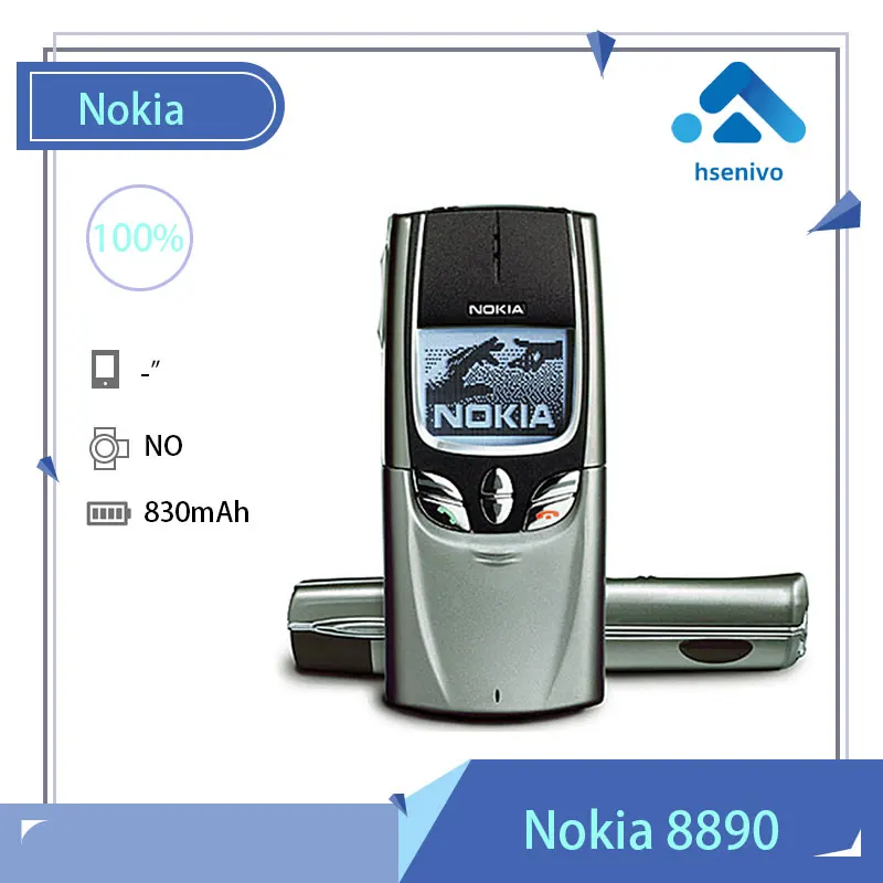 

Nokia 8890 refurbished-Original Unlocked GSM Classic Slider 8890 Phone + Battery + Charger Refurbished Free Shipping