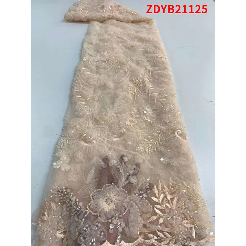 

Big Promotion African Flower Embroidered Lace Textiles Elegant Ankara Tulle Mesh Dress Fabric Product 5 Yards/Lot ZDYB2115