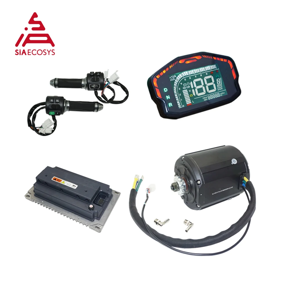 Фото SiAECOSYS QS138 90H 4000W 72V 110KPH Мотор-редуктор среднего привода с жидкостным охлаждением и контроллером EM200-2sp №1
