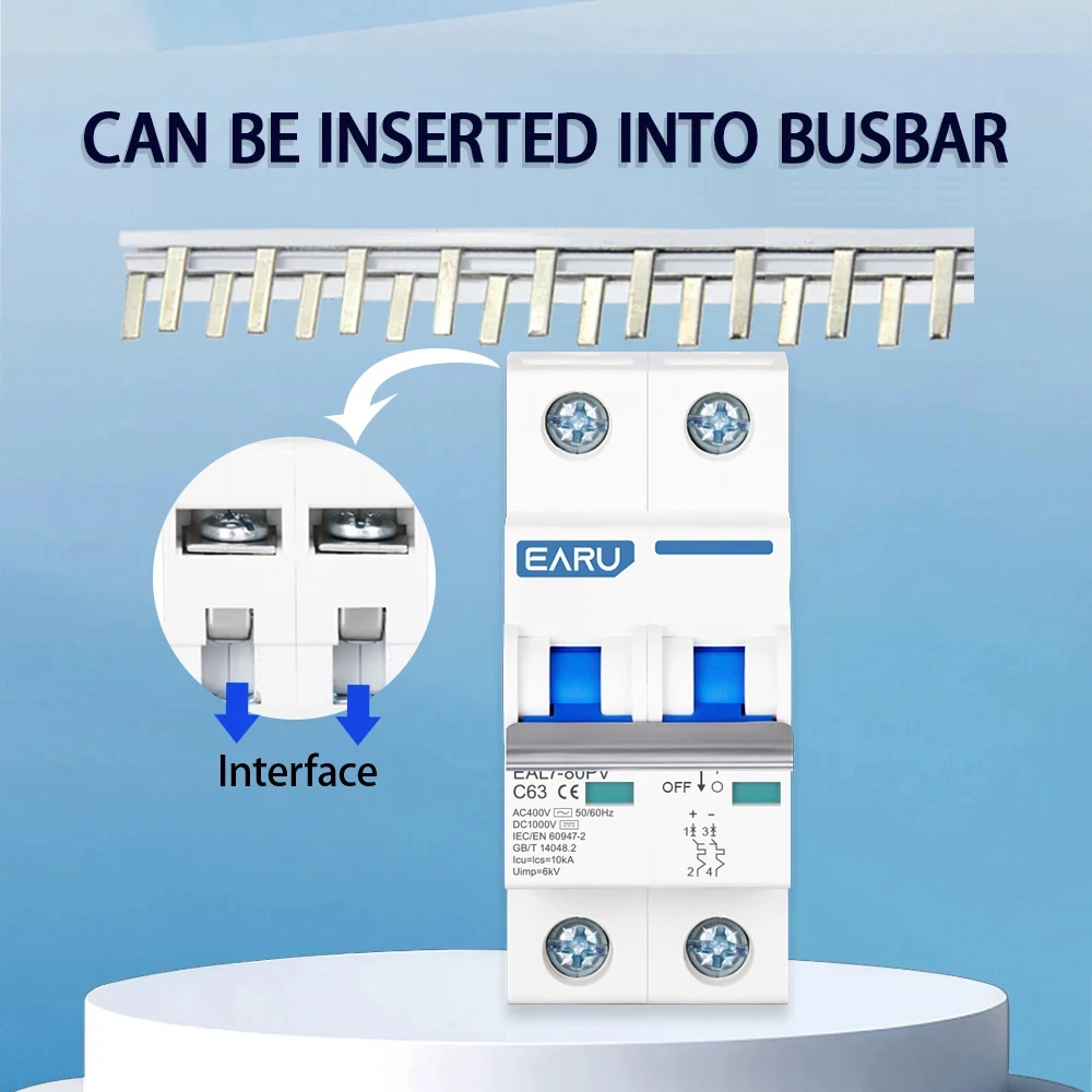1P 2P 3P 4P DC 1000V AC 240V 400V MCB солнечный PV автоматический выключатель защита от