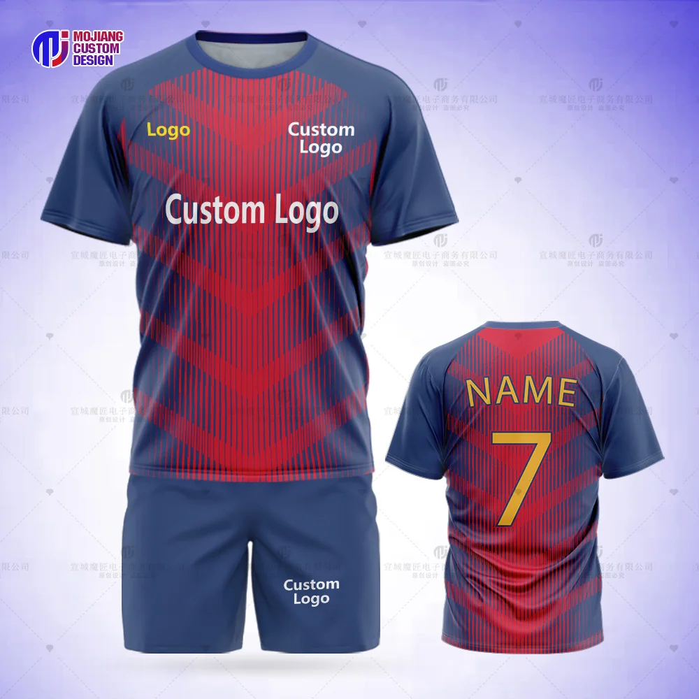 Vector HD 2023 Custom T-shirt Mesh Cloth Soccer Jersey Adult Kids Football Training Wear DIY Shorts Team Logo Set