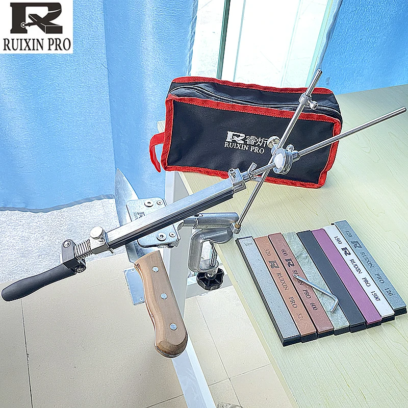 

Многофункциональная домашняя точилка Ruixin с фиксированным углом, система заточки кухонных ножей, точильный инструмент с вращением на 360 °, т...