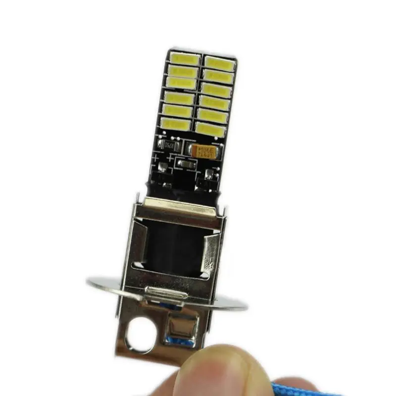 24-SMD-4014 H3 6500K HID ксенон белый светодиодный лампы для Противотуманные фары или