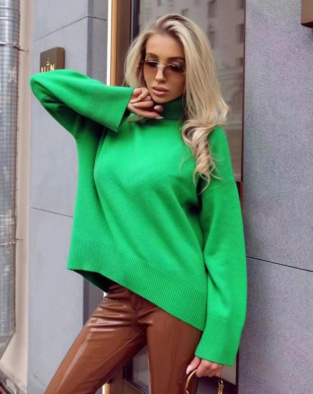 

Fashion ladies 100% cashmere bat sleeve mink cashmere wool pullover, warm and lighter knitted wool cashmere sweater