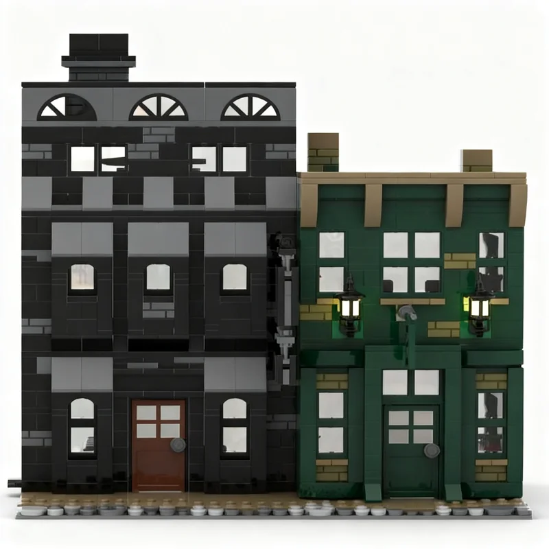 Фото 1009 деталей MOC Knockturn Alley ELM Undertakers Embalmers: Маркус Скарр с неразгладимыми татуировками, Магический Волшебник, Модель-конструктор из кирпичиков №1