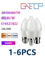 led candle bulb c37 3w 7w e14 e27 b22 220v 240v warm white light is suitable for home decoration chandeliers and crystal lamps