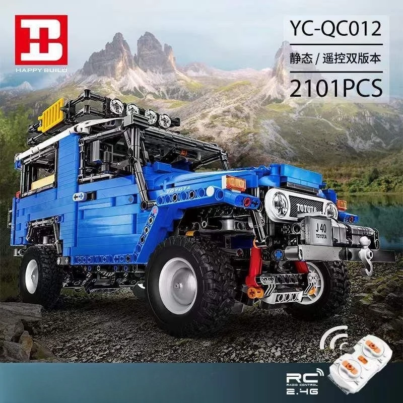 

Handsome FJ40 Blue Off Road Vehicle Building Block Model Decoration Electric Remote Control Assembly Toy Birthday Gift