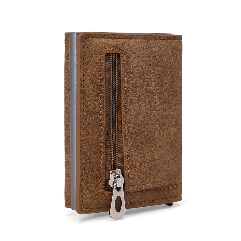 

Rfid Aluminium Kaarthouder Portemonnee Travel Card Upgrade Top Pu Leater Metal Box Case Bag Business Credit kaarthouder