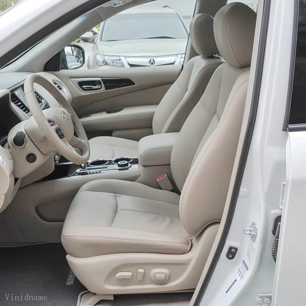 Фото Для Nissan Pathfinder IV R52 2012-2021: Комплект чехлов для автомобильных сидений из веганской кожи Nappa на заказ №1