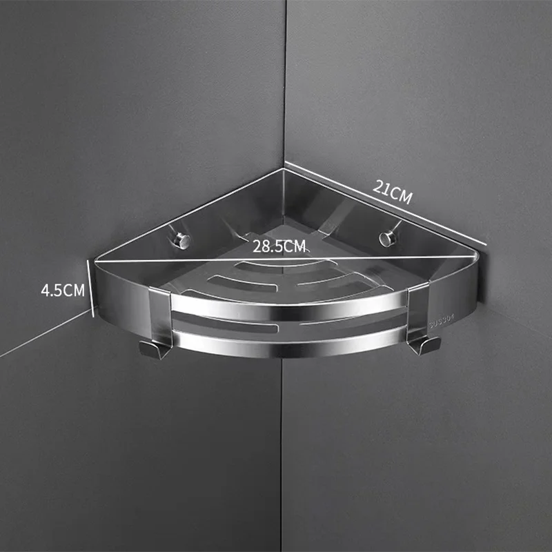 

Треугольная полка из нержавеющей стали серого цвета