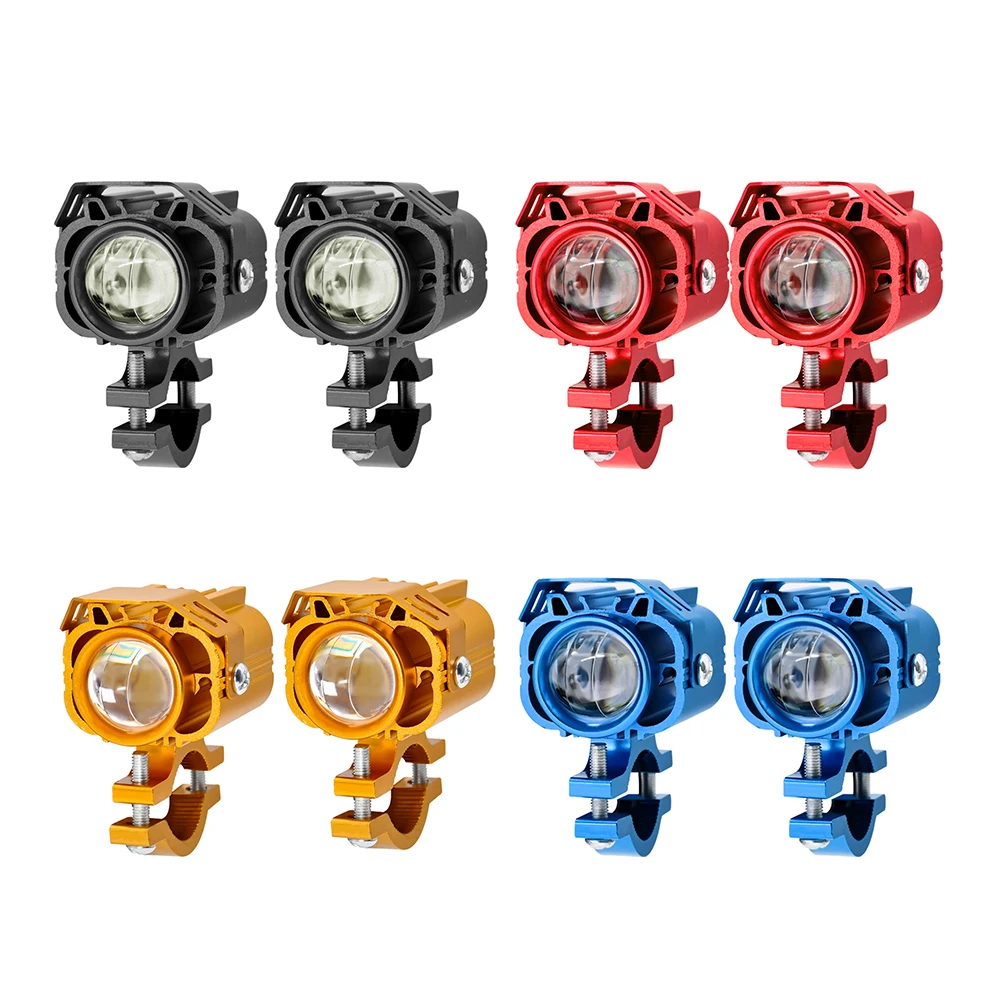 

2pcs Car Motorcycle LED Spotlights Headlights Lighting Dual-color Far Near Integrated Waterproof Super Bright 4 Modes LED Light