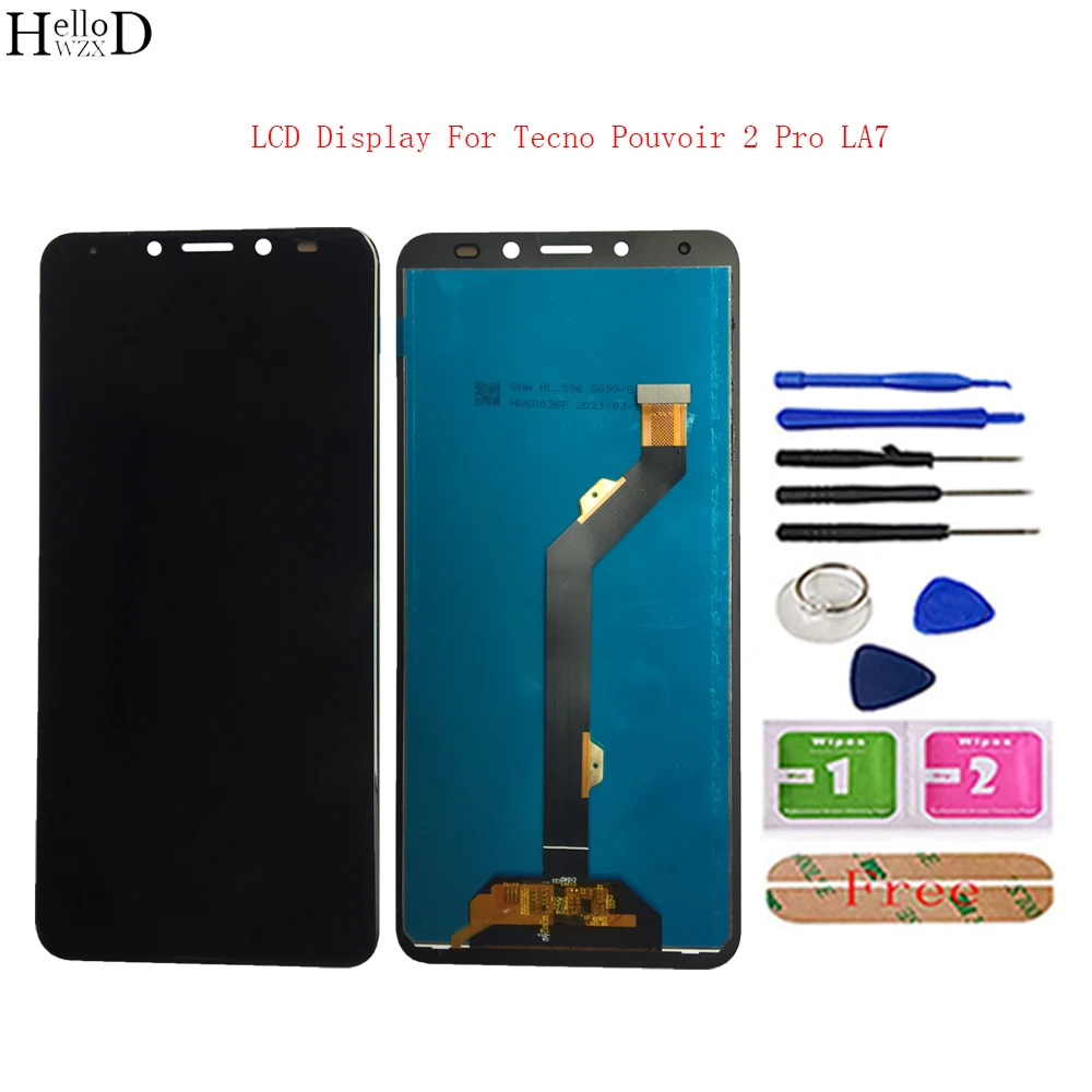 

6 inch LCD Display For Tecno Pouvoir 2 Pro LA7 LCD Display Full LCD Screen Touch Screen Digitizer Assembly Replacement Part