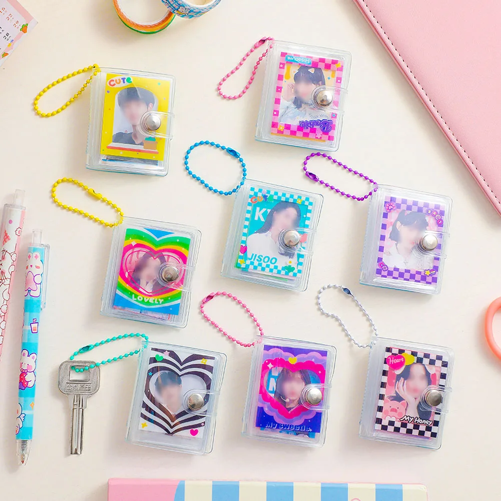 

Transparent Binder Album Photo Card Collection With Pendant Portable Lovely Cartoon Photocard Mini Scrapbook Postcard Storage