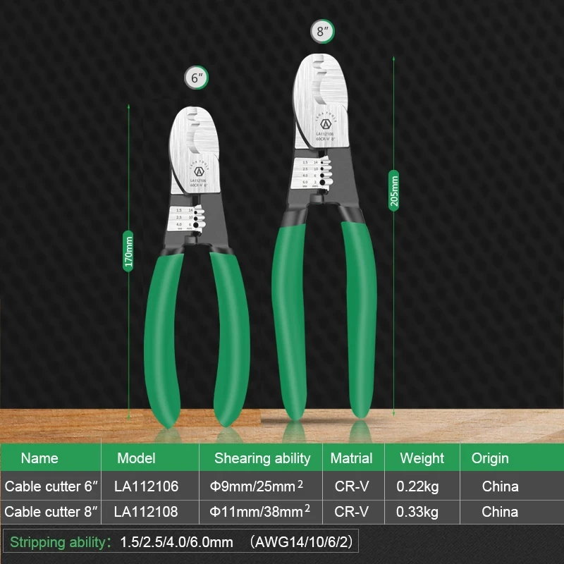 Резак для кабеля LAOA CR-V с плоскогубцами зачистки проводов многофункциональные