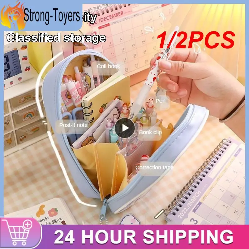 Case Large Capacity Waterproof Pen Bag Cute Student Box For 