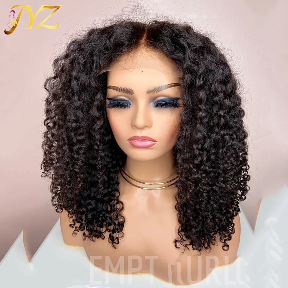 

30inch Long Black 3B 4C Afro Kinky Curly Natural Hairline Wig Deep Part Cosplay Glueless Lace Frontal Wig For Woman Baby Hair