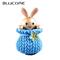 blucome fashion rabbit in bamboo basket shape brooch cute brooches jewelry for dress hat scarf pins accessories gift