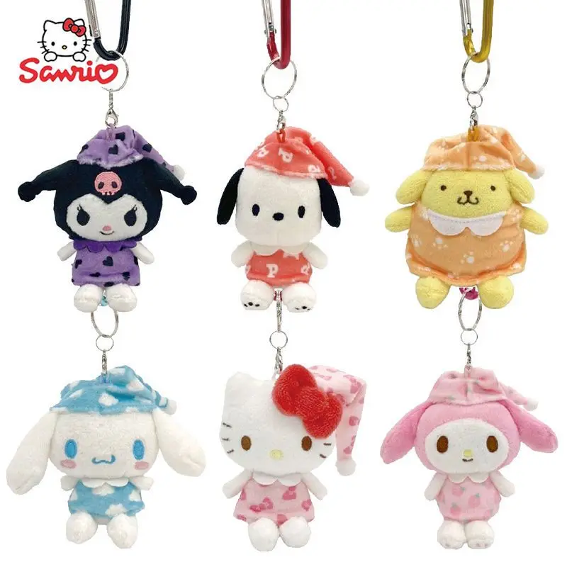 

Sanrio New Anime Peripheral Kawaii Cute Cartoon Cinnamon Roll Hello Kitty Kulomi Plush Pendant Creative Keychain Gift Wholesale