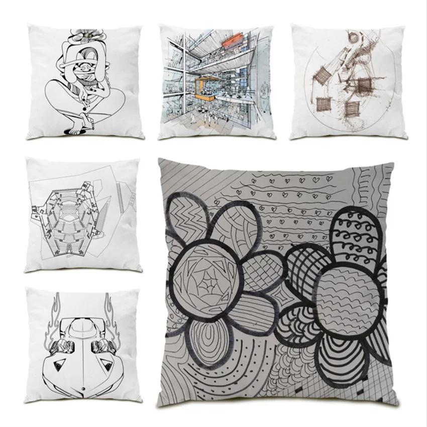 

Decorative Pillows Sofa Decorative Pillow Cases Pastoral Floral Plants Decoration Home Decor Polyester Linen Velvet E0197