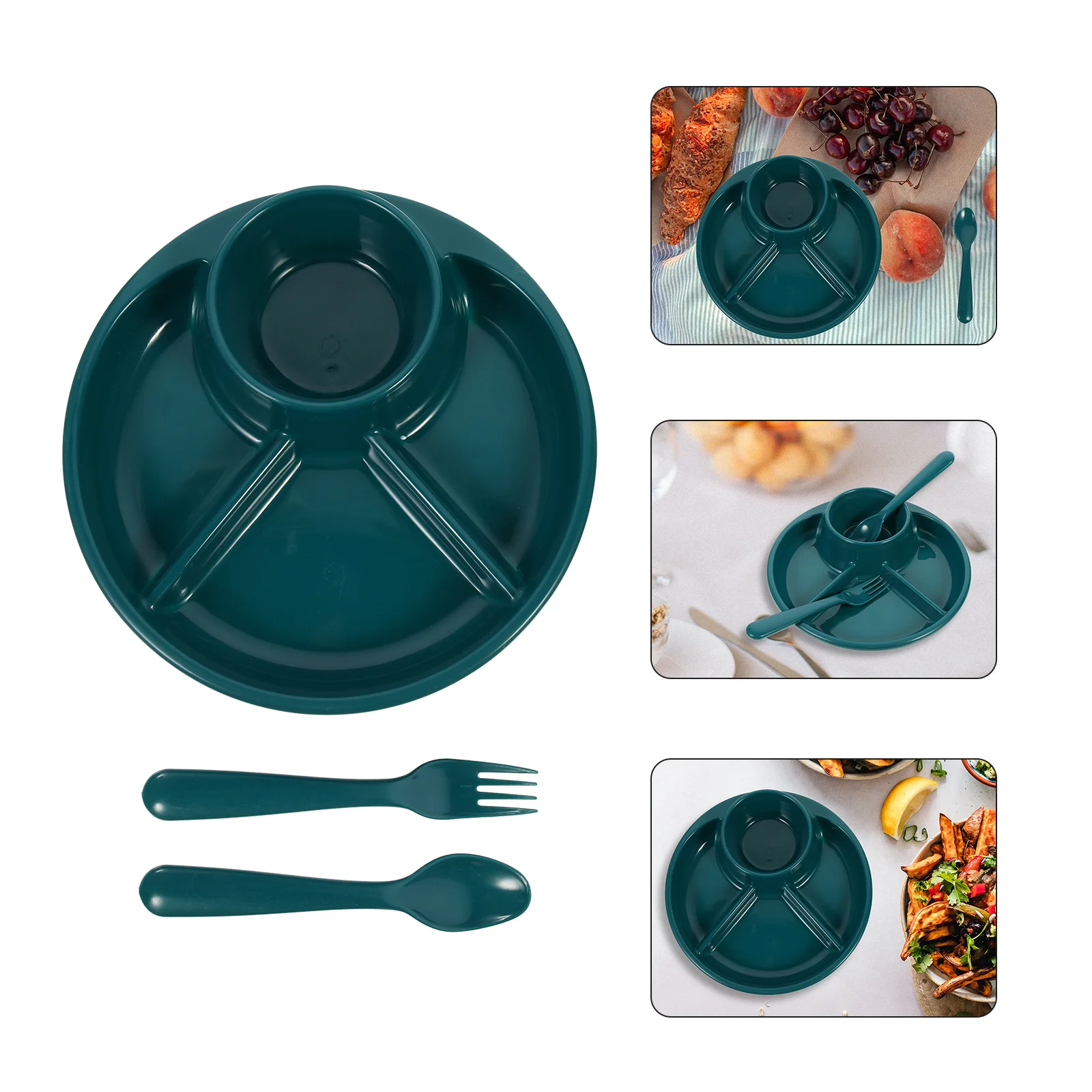 

Plate Plates Divided Dish Bowls Set Tray Compartment Dinner Reusable Section Serving Baby Lunch Fruit Sets Healthy Wasabi Cake