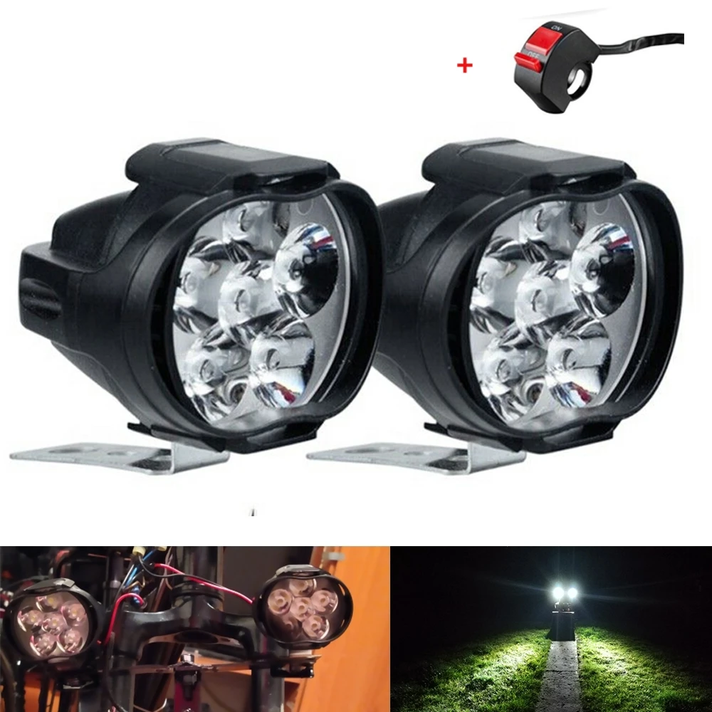 

Universal 1pair Motorcycle Headlight Scooter Fog Spotlight LED Lamp for kawasaki for suzuki for honda for yamaha for Ducati