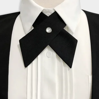 Crisscross bow tie fashionsolid color  detachable collar jk Apparel Accessories 1