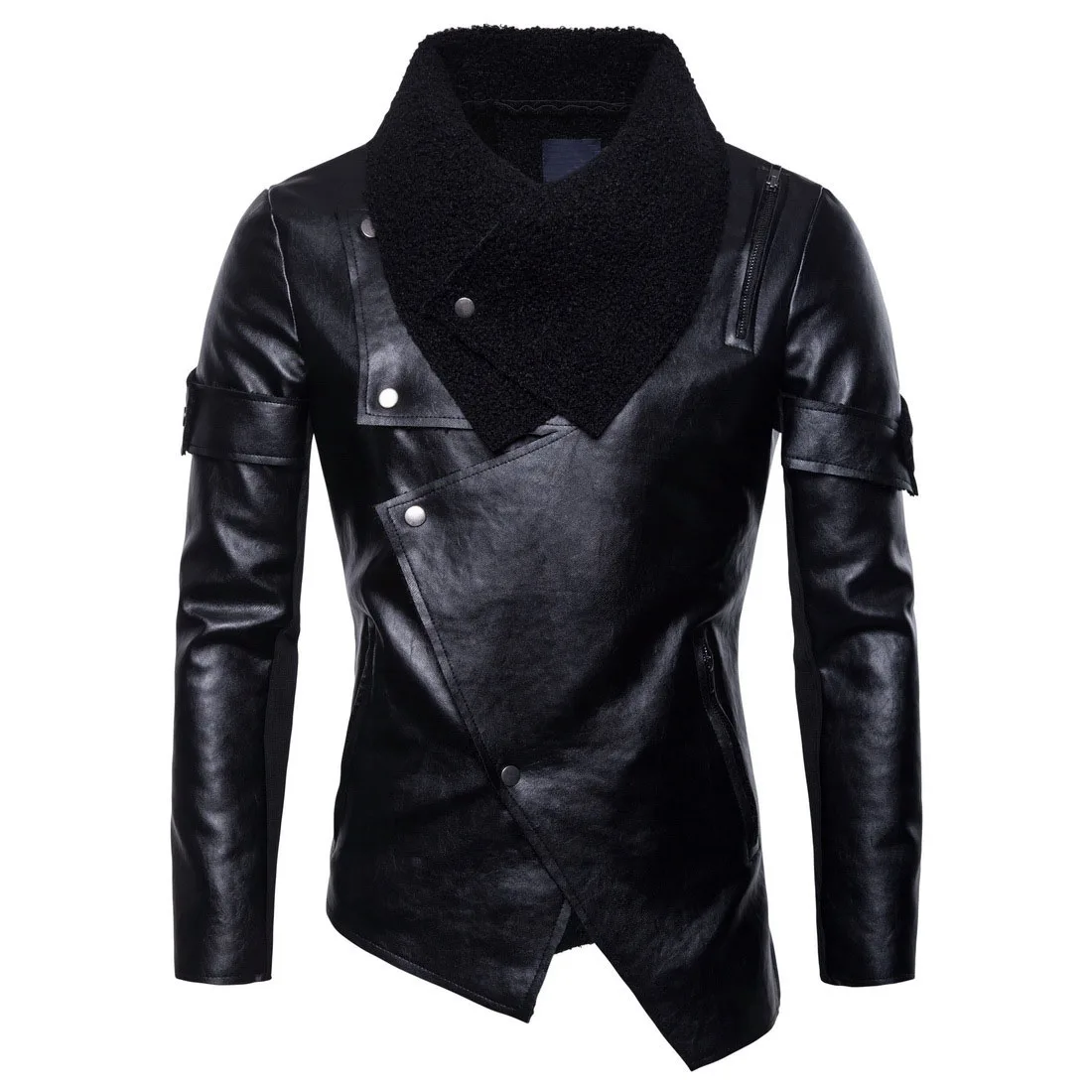 New Casual  Mens PU Leather Coats Overcoat Jackets Fashion Warm Fleece Men Flying Leather Jacket Leather Coats LC02