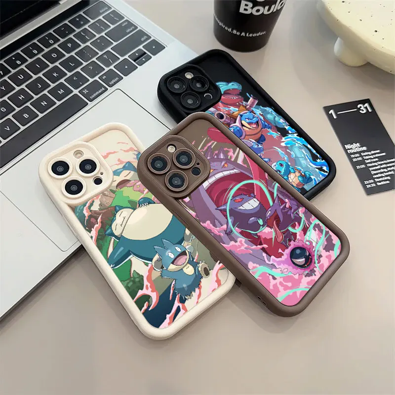 Pokemon Eevee Gengar Cartoon Phone Case For iPhone 11 12 13 14 15 16 Pro Max XS Plus Soft Protective Cover