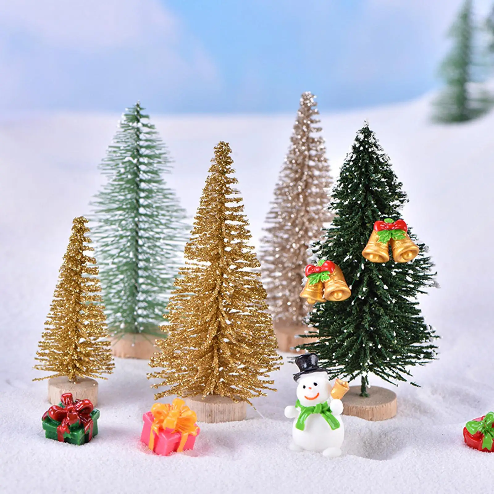 

24x Christmas Miniature Figurine Mini Reindeer Tree for Dollhouse Decoration